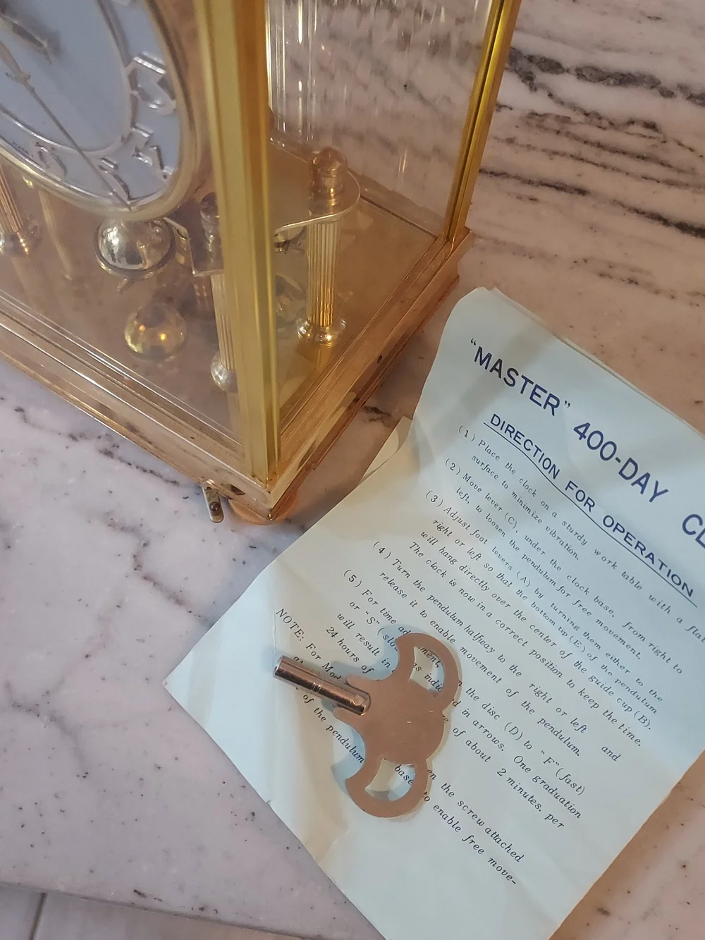 Masters Gold Table Clock - Gold Finish